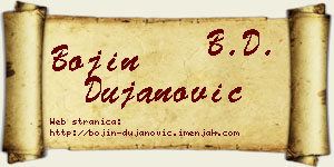 Bojin Dujanović vizit kartica